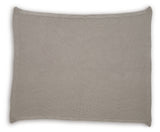 Close-up of Gayelery gray cotton throw texture and border