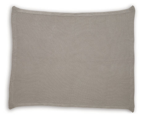 Close-up of Gayelery Gray Cotton Throw border edge detail