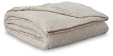 Close-up of oatmeal chenille fabric texture