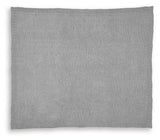 Three Anawood Gray Chenille Throws folded in stack