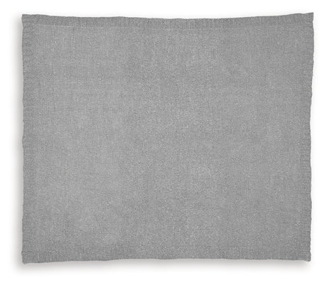 Three Anawood Gray Chenille Throws folded in stack