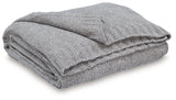 Close-up of Anawood Gray Chenille Throw texture