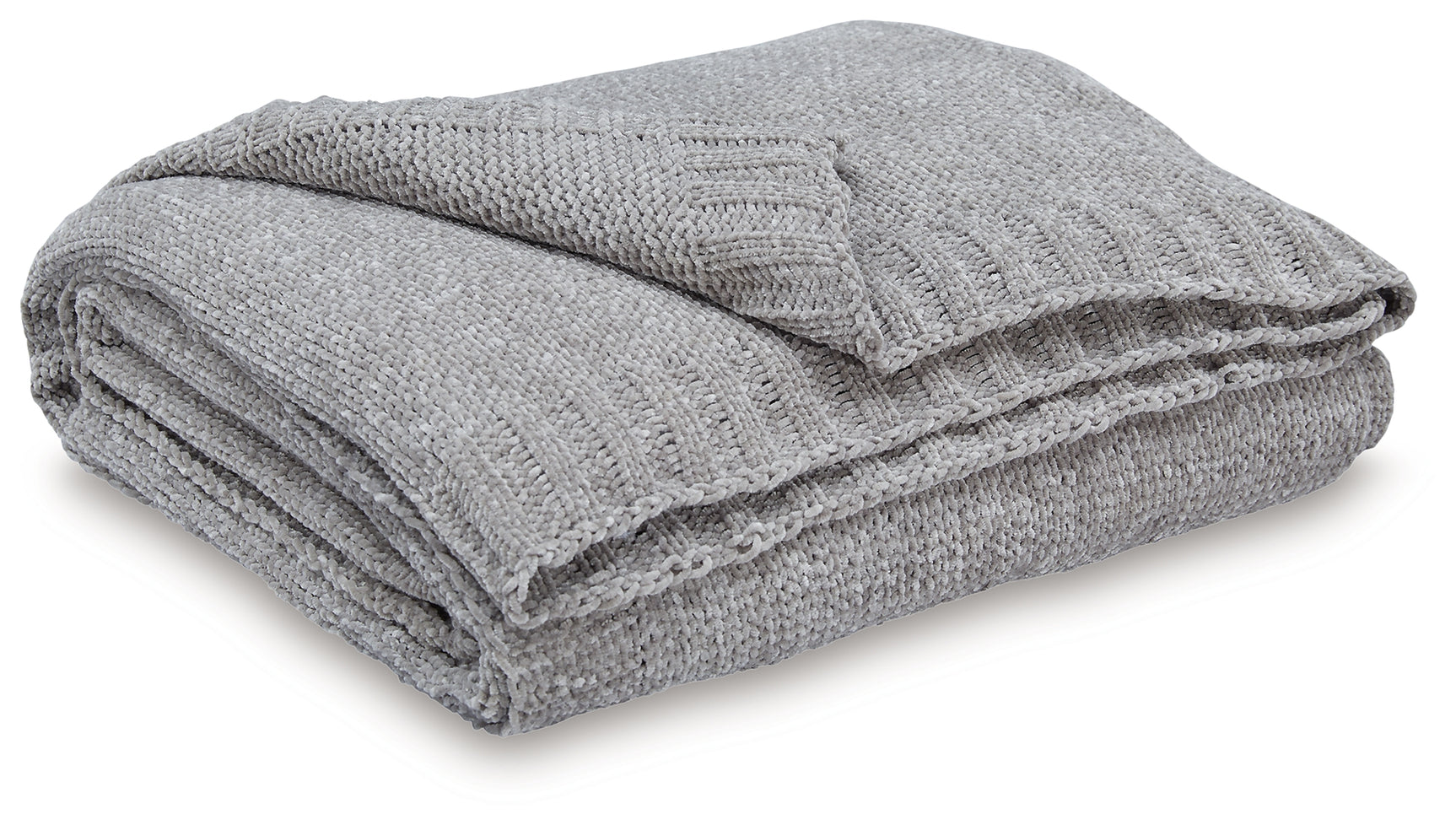 Close-up of Anawood Gray Chenille Throw texture