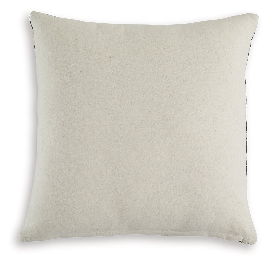 Alanderson Black and Ivory Floral Accent Pillow zipper detail