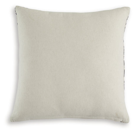 Alanderson Black and Ivory Floral Accent Pillow zipper detail