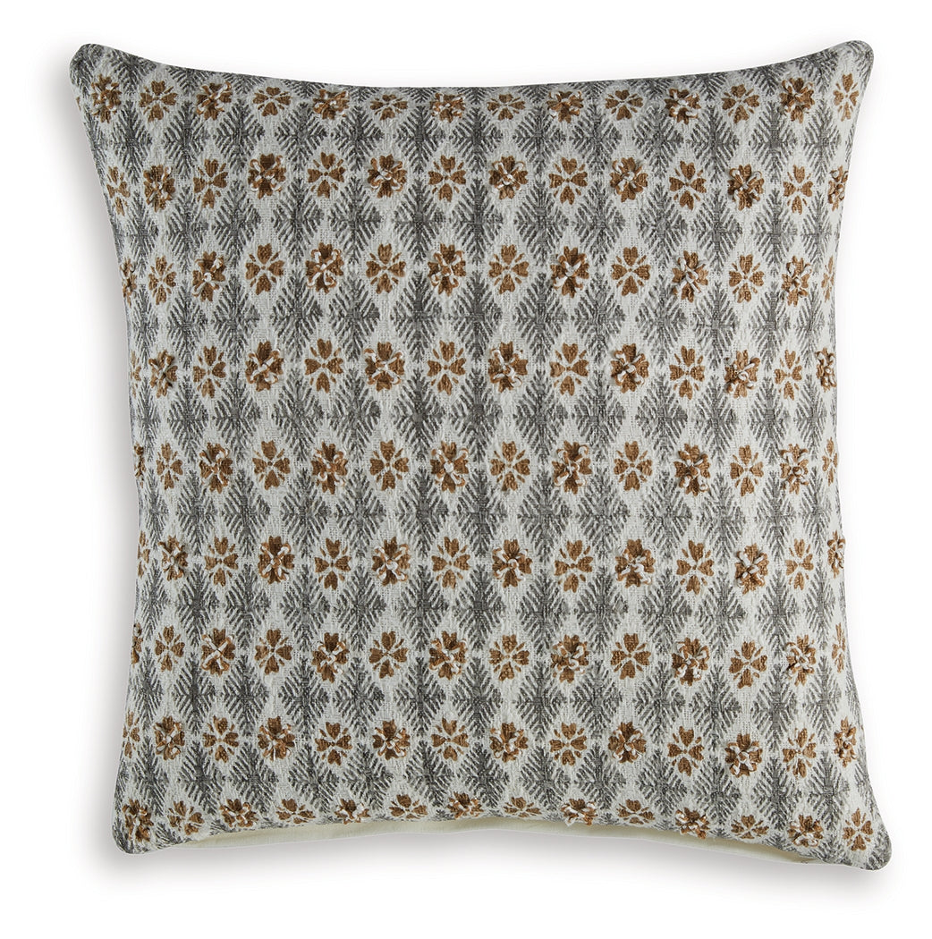 Dainwick embroidered cotton pillow side view