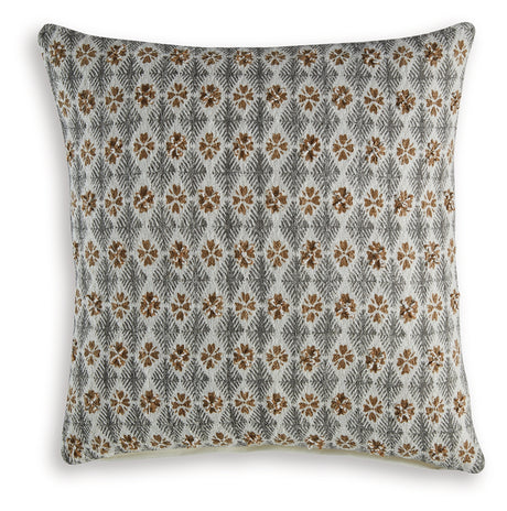 Dainwick embroidered cotton pillow side view
