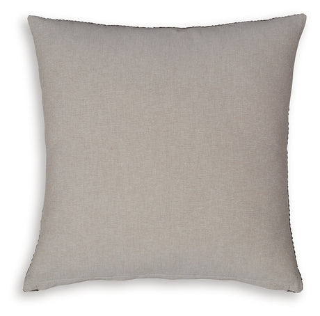 Landcher Brown Pillow close-up on zipper closure