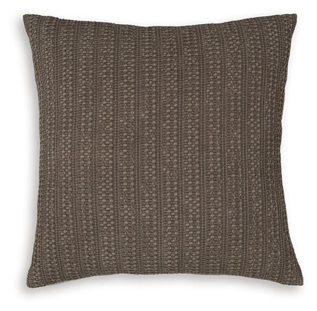 Landcher Brown Pillow side view highlighting thickness