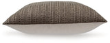 Landcher Brown Pillow back view showing solid tan reverse