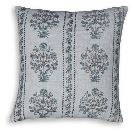 Paulmour floral accent pillow side view showing thickness and zippered cover