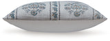 Paulmour floral accent pillow back view with solid ivory fabric