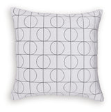 Kydner white and black geometric accent pillow side view