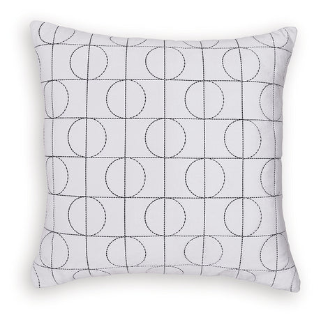 Kydner white and black geometric accent pillow side view