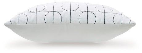Kydner white and black geometric accent pillow back view