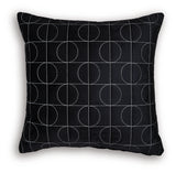 Side view of Kydner black and silver geometric pillow