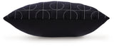Back view showing solid black reverse of Kydner pillow