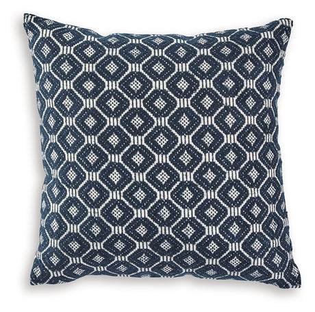 Side view of Abra Black and Ivory Pillow showing knife-edge