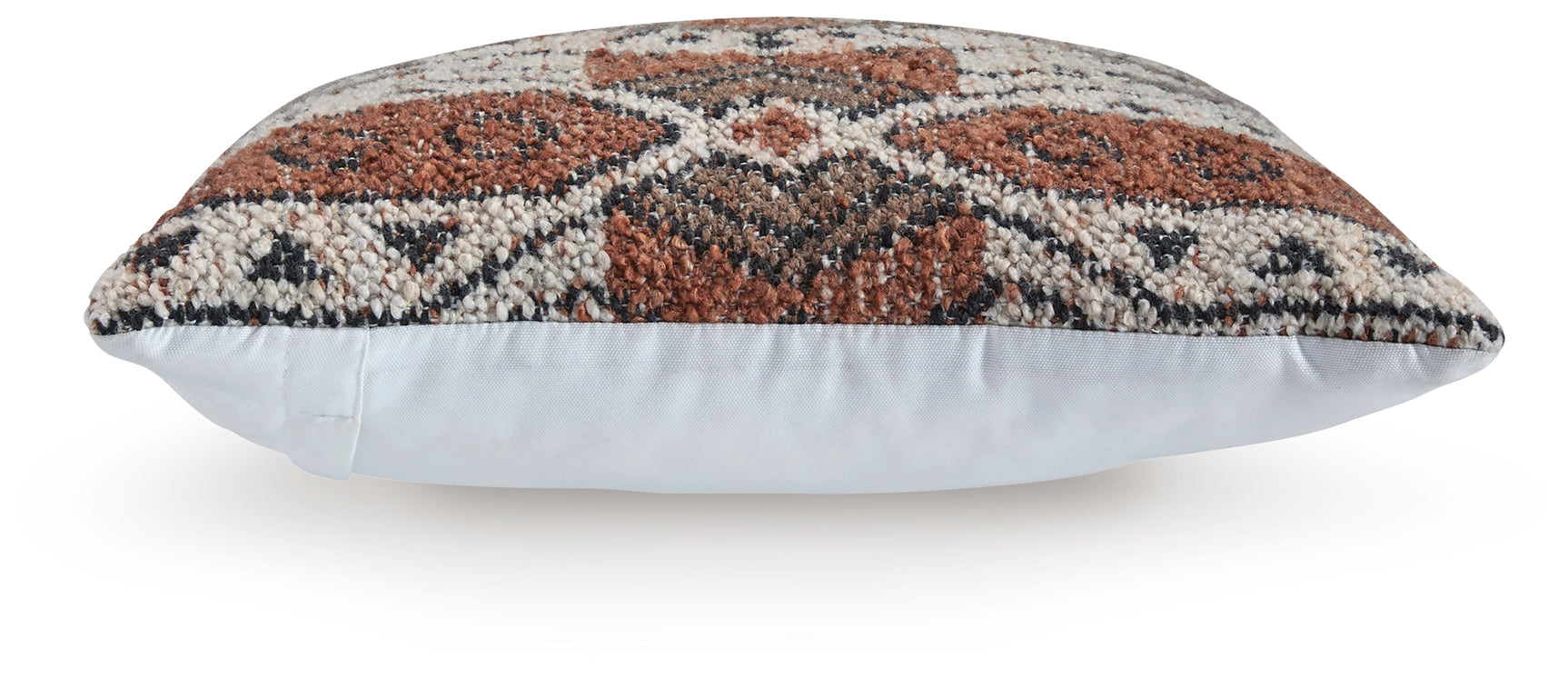 Back view of Kierenworth Sienna Ivory Black pillow showing solid white reverse