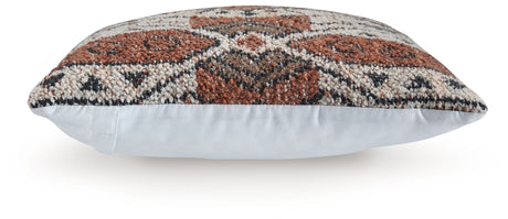 Back view of Kierenworth Sienna Ivory Black pillow showing solid white reverse