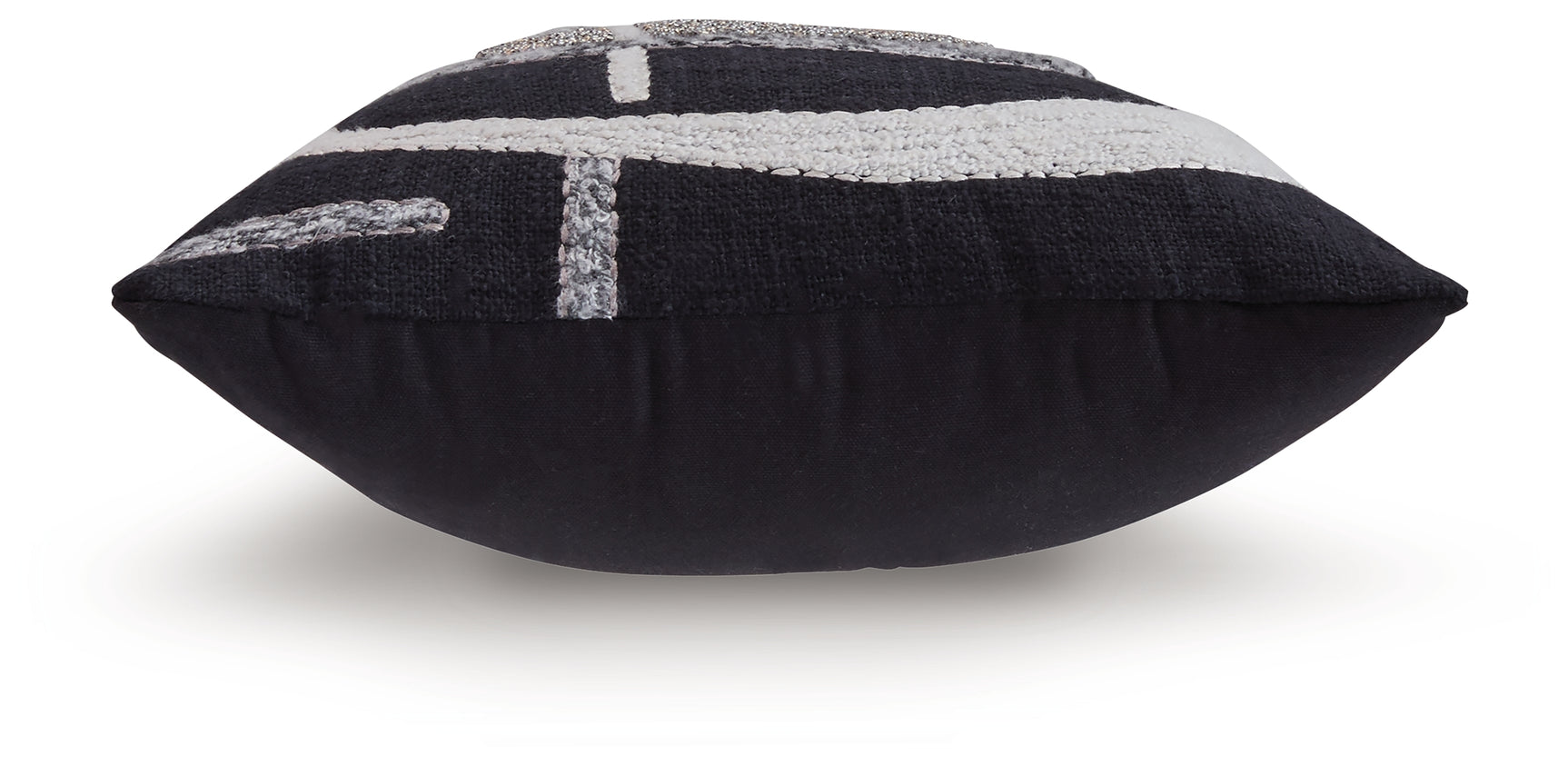 Gavrileigh pillow back view with solid black reverse