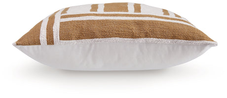Back view of Darrman ivory solid side pillow