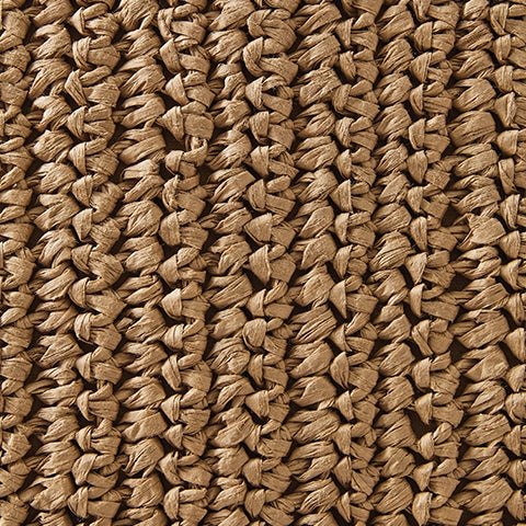 Fabric swatch showing tan handwoven paper raffia texture