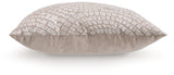 Cortlen pillow back view with solid beige finish