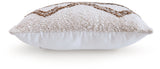 Back view of Brettwood Ivory and Brown pillow showing solid ivory reverse