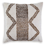 Side view of Brettwood Ivory and Brown pillow