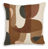 Side view of Hallam sienna gold charcoal pillow with knife-edge and zipper