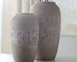 Large Dimitra ceramic vase in brown and cream, front view