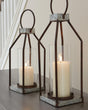 Diedrick Gray and Black Large Lantern front view