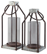 Diedrick Gray and Black Small Lantern side view