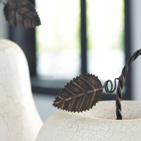 Close-up of Bidelia Sculpture surface texture and antiqued white crackle finish