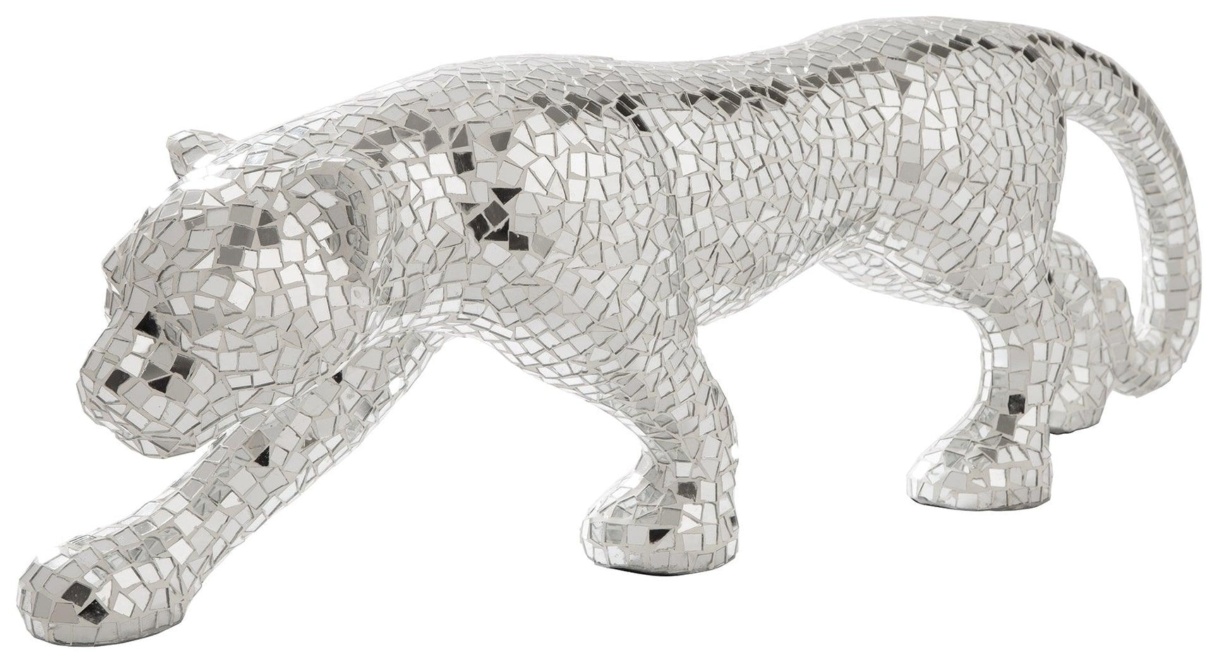 Side view of Drice Mirror Panther Sculpture