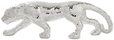 Close-up detail of mirrored mosaic panther sculpture