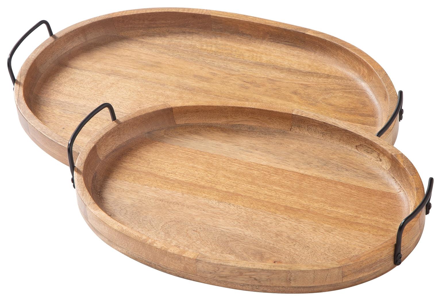 Jocelyne brown and black trays angled side view