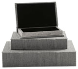 Head-on view of open Jolina Gray Box medium size
