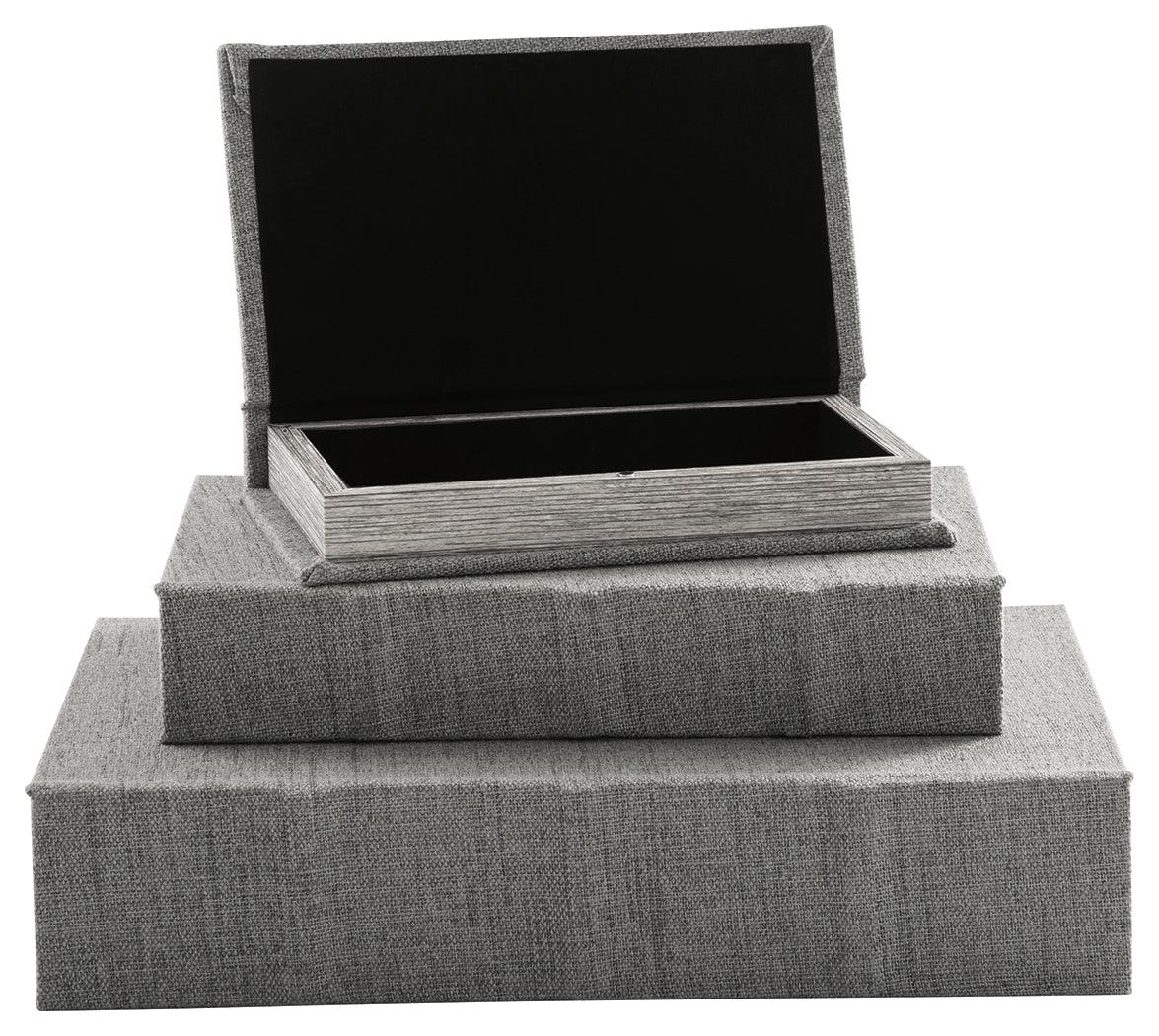 Head-on view of open Jolina Gray Box medium size