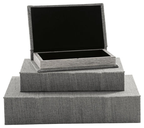 Head-on view of open Jolina Gray Box medium size