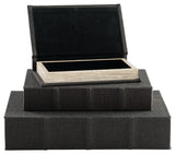 Jolina black nesting boxes side angle closed