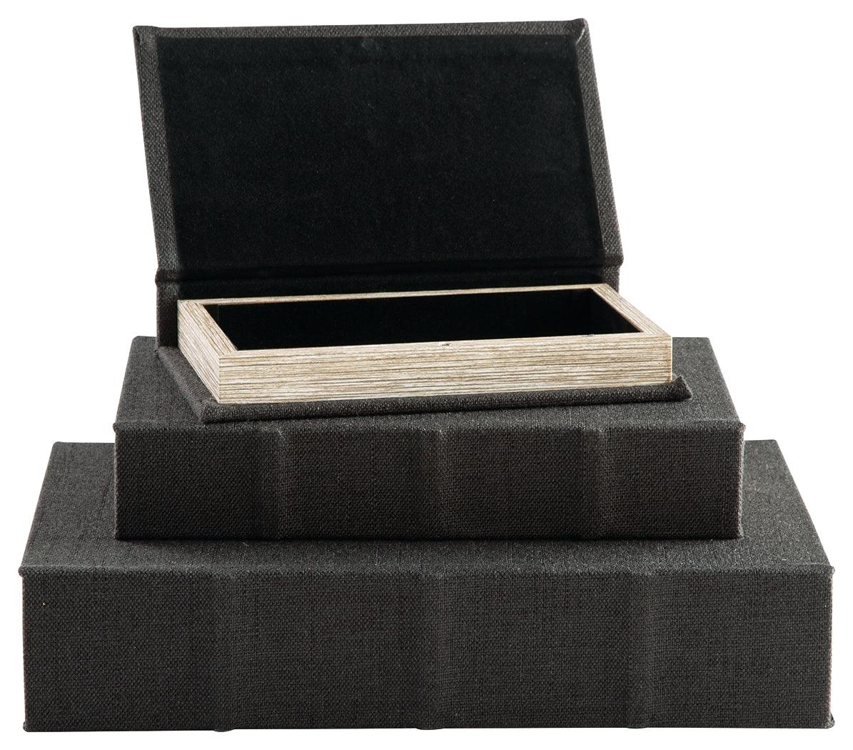 Jolina black nesting boxes side angle closed