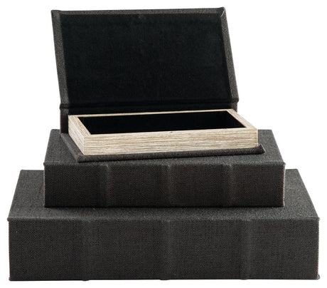Jolina black nesting boxes side angle closed