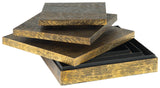 Square nesting decorative boxes with antique brass finish