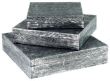 Keldy set of 3 antique pewter finish decorative boxes, top open view