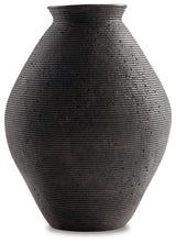 Side angle of Hannela Antique Brown Vase highlighting smooth finish
