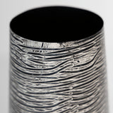Close-up of textured pattern on Fynn Antique Gray Metal Vase
