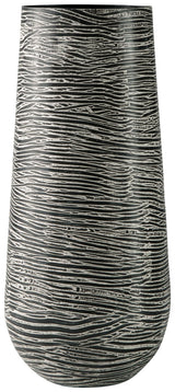 Fynn Antique Gray Metal Vase side angle