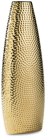 Efim gold finish ceramic vase head-on view